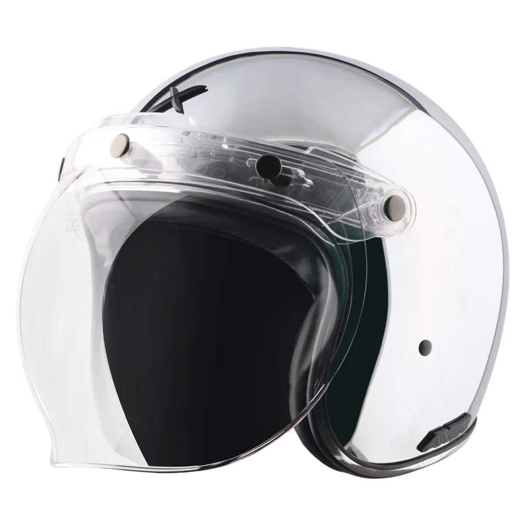 Retro Jet Chrome Helmet