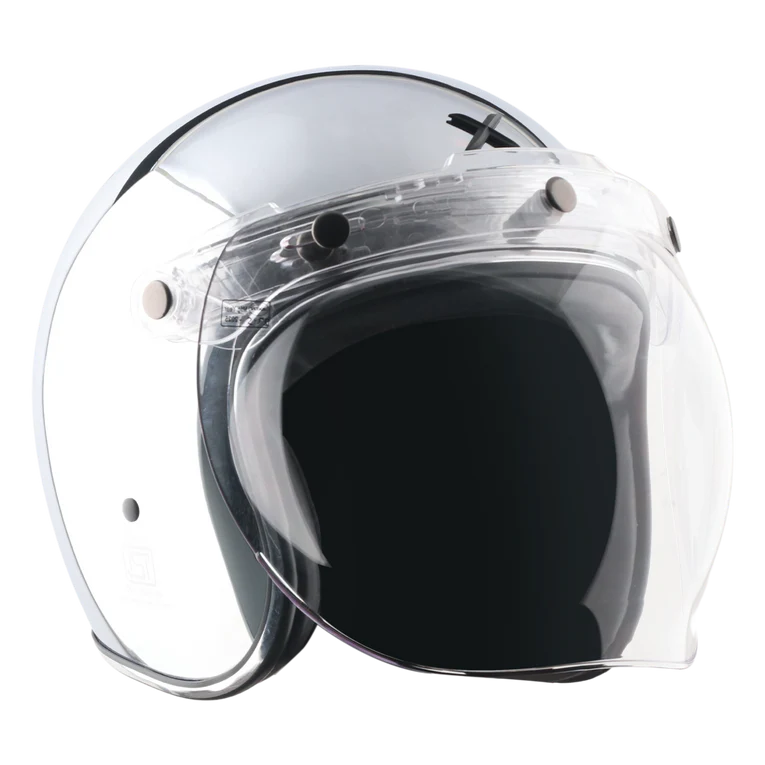 Retro Jet Chrome Helmet