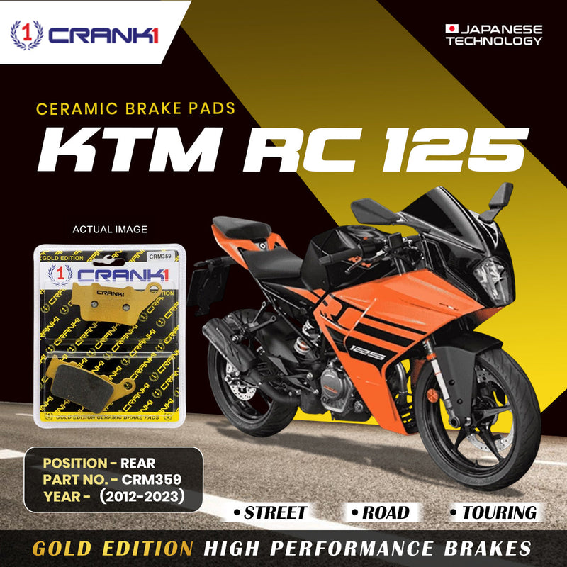 Ceramic Brake Pads For KTM RC 125 (2012-2023) - Rear - CRM359 - 1 Set