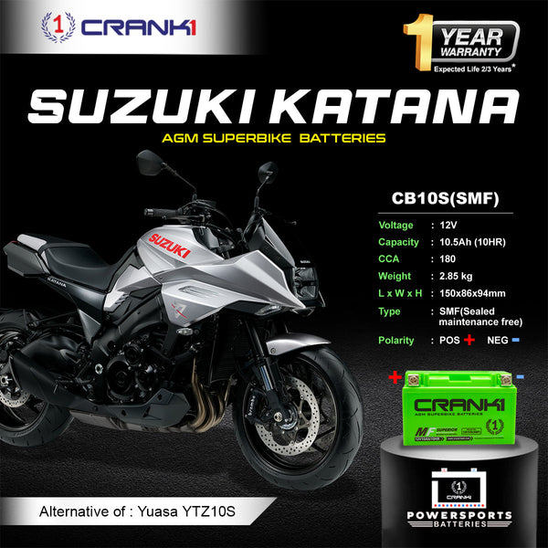 Battery For Suzuki Katana - CB10S - Factory Activated