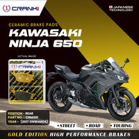 Ceramic Brake Pads For Kawasaki Ninja 650 (2017 Onwards) - Rear - CRM361 - 1 Set