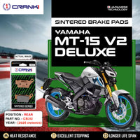 Sintered Brake Pads For Yamaha MT-15 V2 Deluxe (2025 Onwards) - Rear - CB312 - 1 Set | High Performance | Superior Stopping Power | Heat Resistant | Long Life