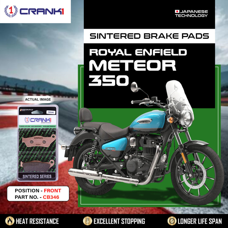 Sintered Brake Pads For Royal Enfield Meteor 350 - Front - CB346 - 1 Set