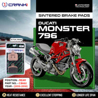 Sintered Brake Pads For Ducati Monster 796	(2010-2016) - Rear - CB662 - 1 Set