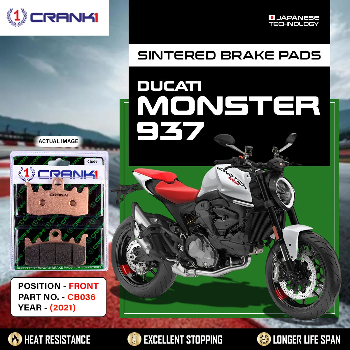 Sintered Brake Pads For Ducati Monster 937 (2021) - Front - CB036 - 2 Sets