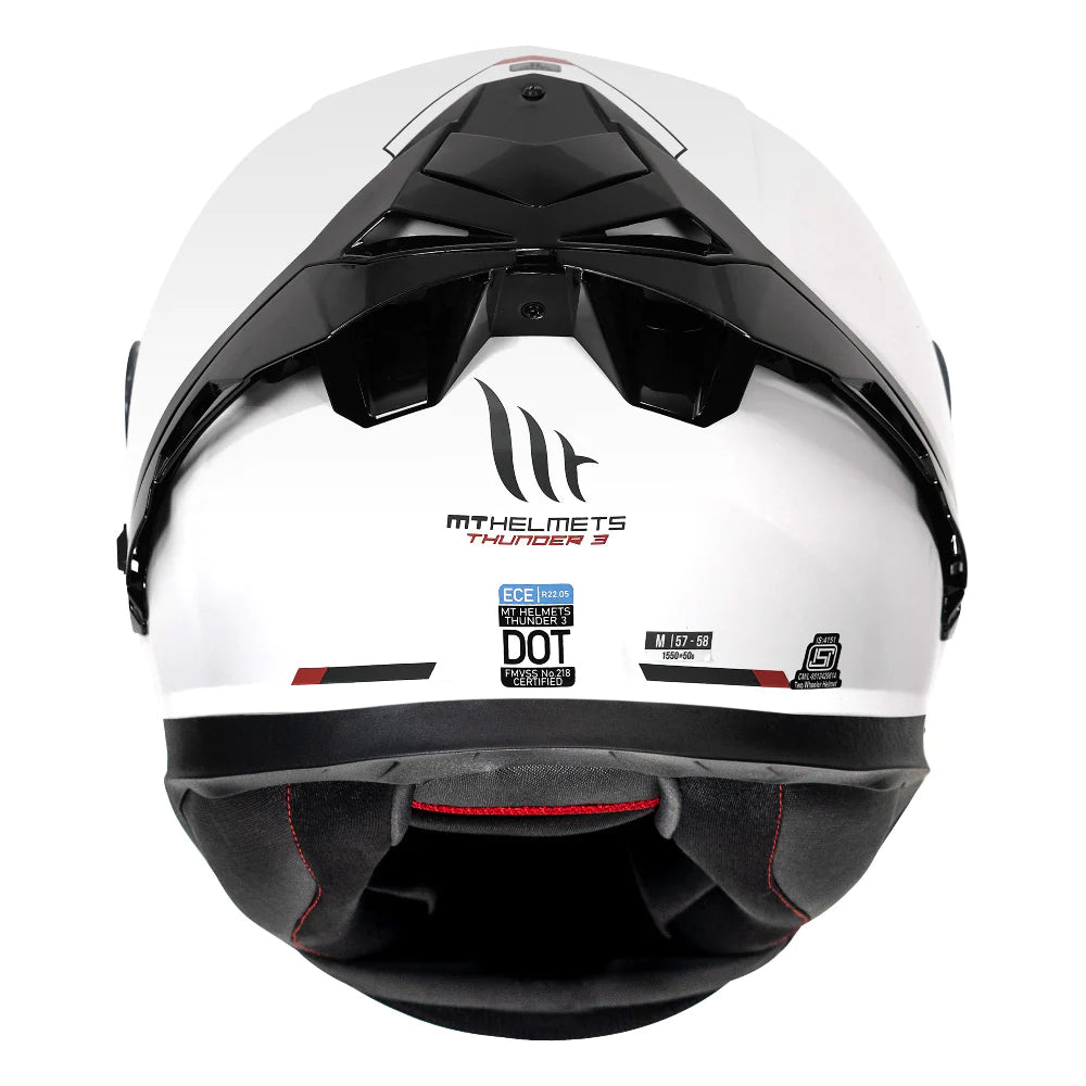 MT THUNDER3 PRO SOLID WHITE HELMET