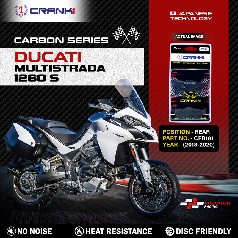 Carbon Brake Pads For Ducati Multistrada 1260 S (2018-2020) - Rear - CFB181 - 1 Set