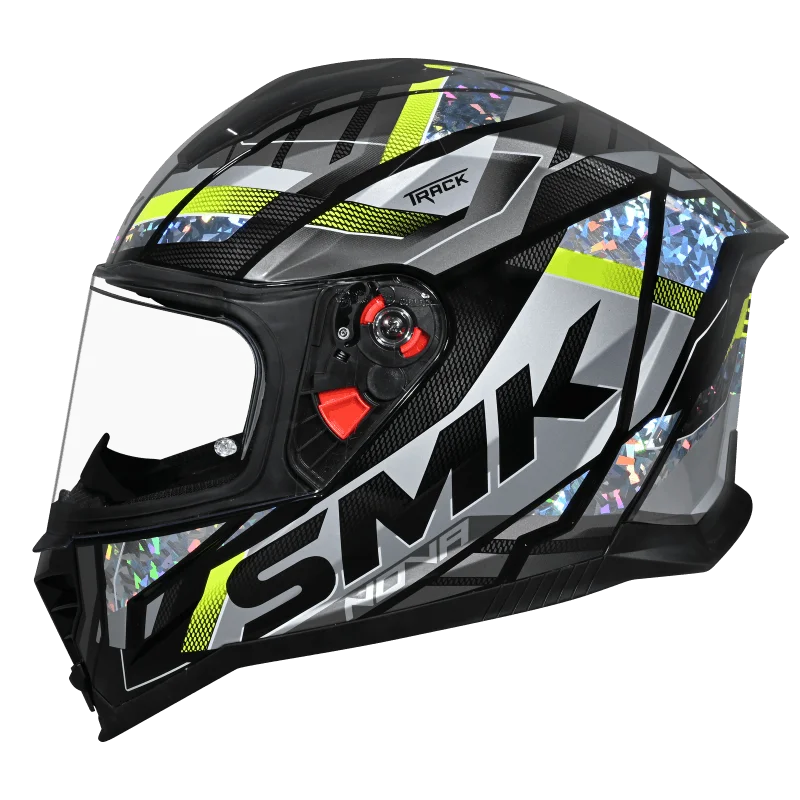 SMK Nova Track Crystal Chrome Helmet GL264