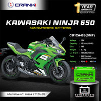 Battery For Kawasaki Ninja 650 (2012-2025) - CB12A-BS - Factory Activated