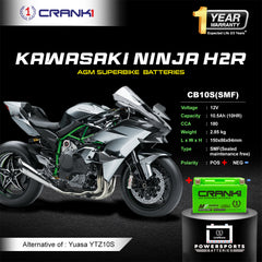 Battery For Kawasaki Ninja H2R (2010-2025) - CB10S - Factory Activated