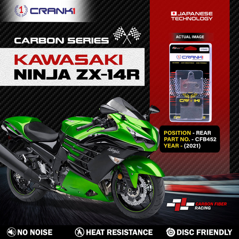 Carbon Brake Pads For Kawasaki Ninja ZX-14R (2021) - Rear - CFB452 - 1 Set