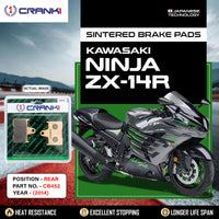 Sintered Brake Pads For Kawasaki Ninja ZX-14R (2014) - Rear - CB452 - 1 Set