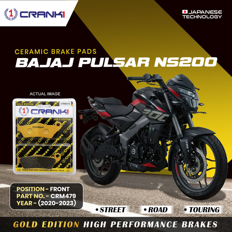 Ceramic Brake Pads For Bajaj  Pulsar NS200 (2020-2023) - Front - CRM479 - 1 Set