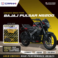 Ceramic Brake Pads For Bajaj Pulsar NS200 (2020-2023) - Rear - CRM359 - 1 Set