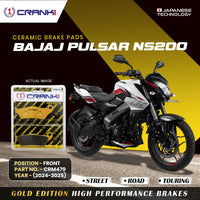 Ceramic Brake Pads For Bajaj  Pulsar NS200 (2024-2025) - Front - CRM479 - 1 Set