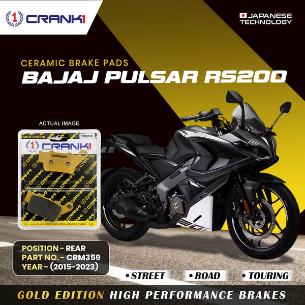Ceramic Brake Pads For Bajaj Pulsar RS200 (2015-2023) - Rear - CRM359 - 1 Set