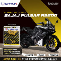 Ceramic Brake Pads For Bajaj Pulsar RS200 (2015-2023) - Rear - CRM359 - 1 Set