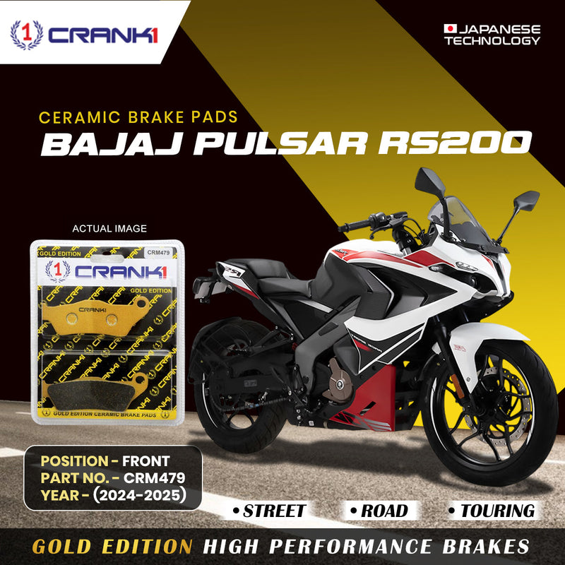 Ceramic Brake Pads For Bajaj Pulsar RS200 (2024-2025) - Front - CRM479 - 1 Set