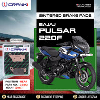 Sintered Brake Pads For Bajaj Pulsar 220F (2017) - Rear - CB312 - 1 Set