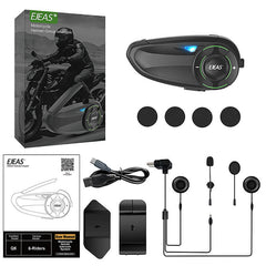EJEAS Q8_Motorcycle Mesh Intercom, 6 Riders Group Talking at The Same Time
