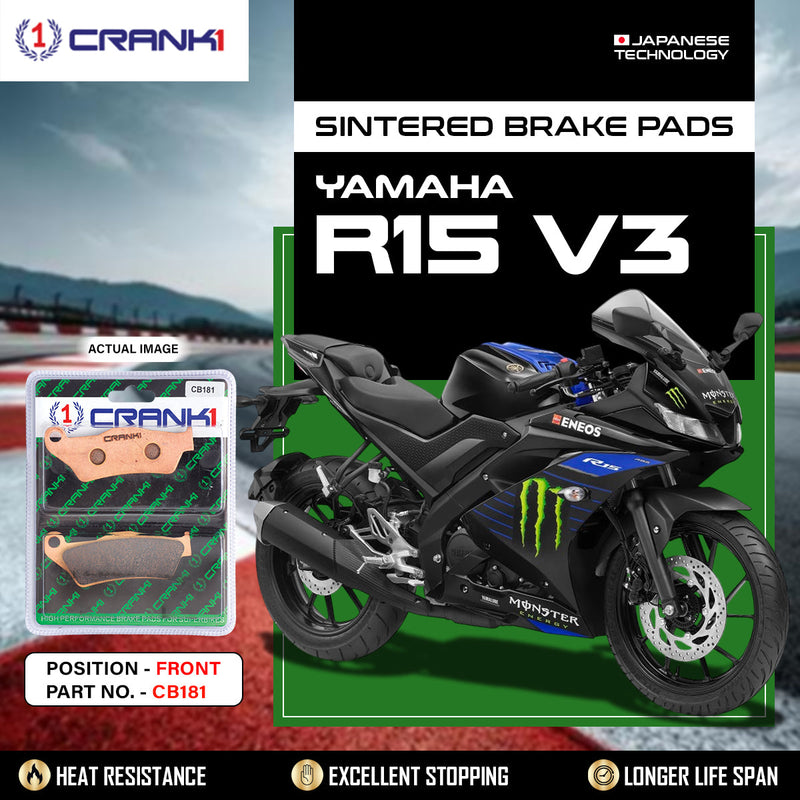 Sintered Brake Pads For Yamaha R15 V3 - Front - CB181 - 1 Set