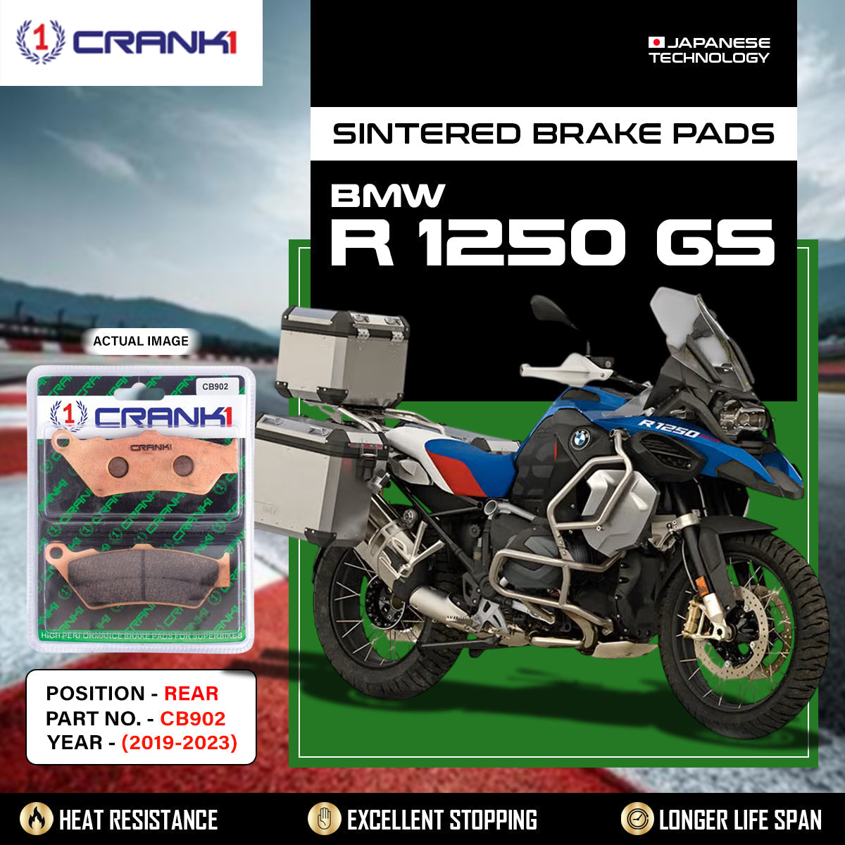 Sintered Brake Pads For BMW R 1250 GS (2019-2023) - Rear - CB902 - 1 Set