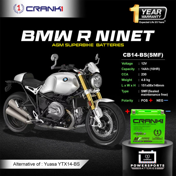 Battery For BMW R nineT (2013-2022) - CB14-BS - Factory Activated