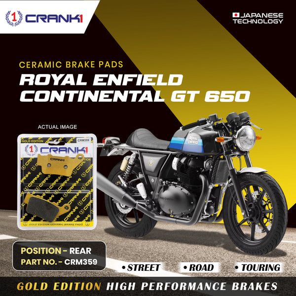 Ceramic Brake Pads For Royal Enfield Continental GT 650 - Rear - CRM359 - 1 Set