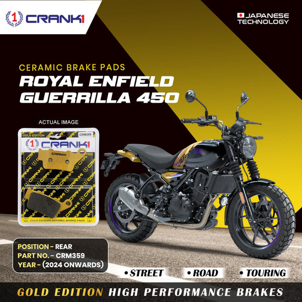 Ceramic Brake Pads For Royal Enfield Guerrilla 450 (2024 Onwards) - Rear - CRM359 - 1 Set