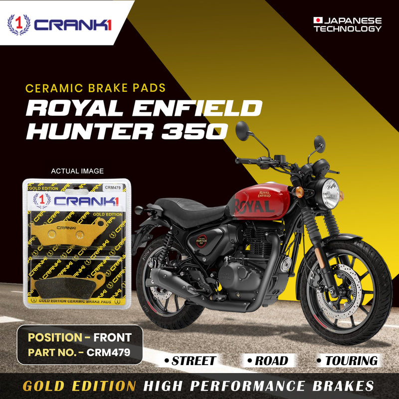 Ceramic Brake Pads For Royal Enfield Hunter 350 - Front - CRM479 - 1 Set