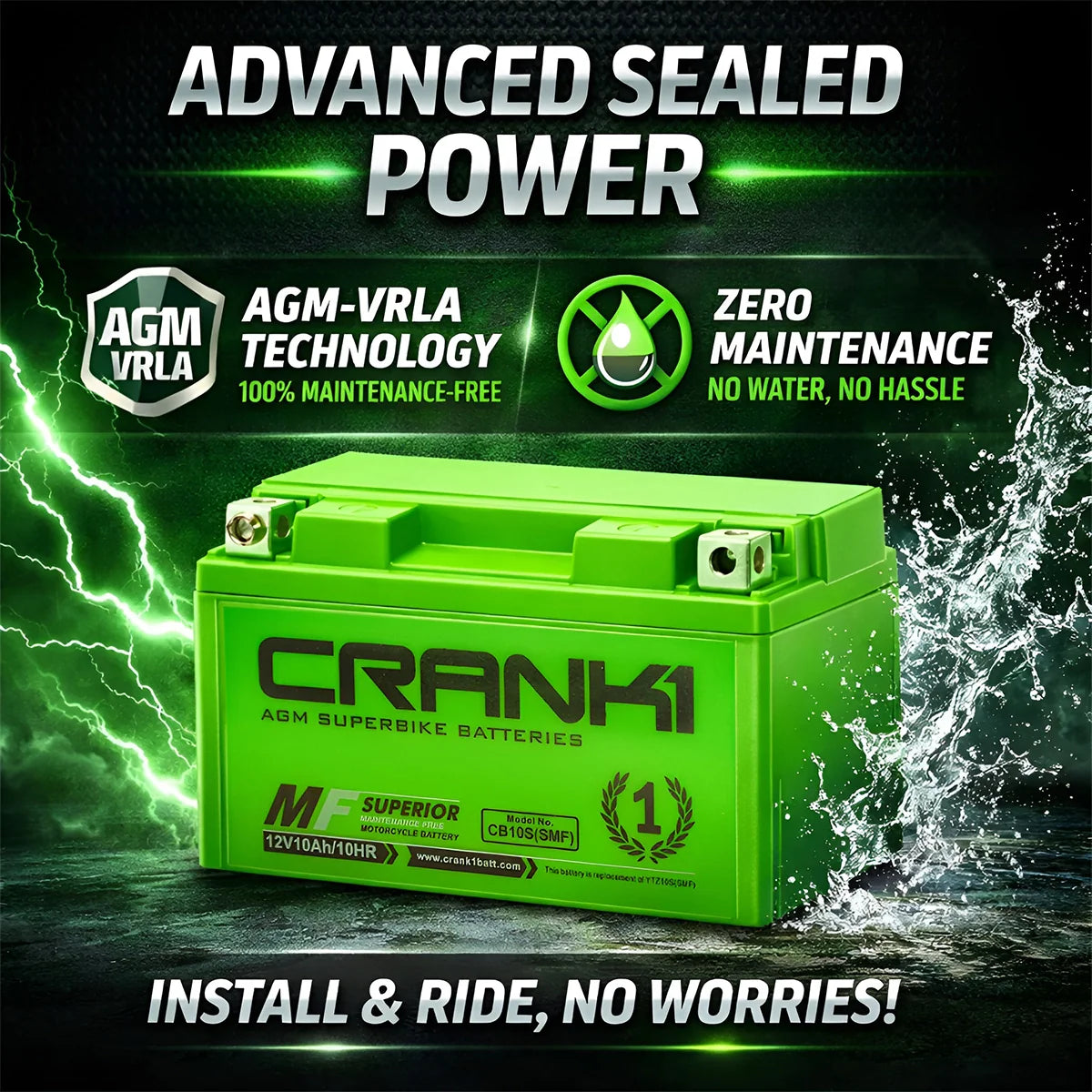 Battery For  Honda CBR650F - CB10S - Factory Activated