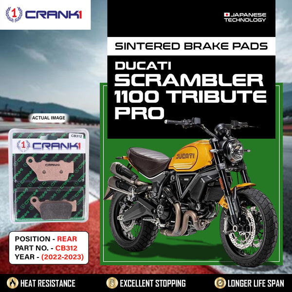 Sintered Brake Pads For Ducati Scrambler 1100 Tribute Pro (2022-2023) - Rear - CB312 - 1 Set