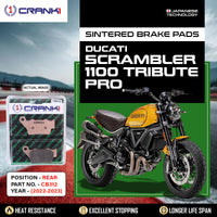 Sintered Brake Pads For Ducati Scrambler 1100 Tribute Pro (2022-2023) - Rear - CB312 - 1 Set