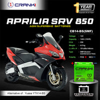 Battery For Aprilia SRV 850 (2015-2023) - CB14-BS - Factory Activated
