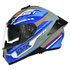 SMK Typhoon Sports Tourer Blue & White Helmet GL651