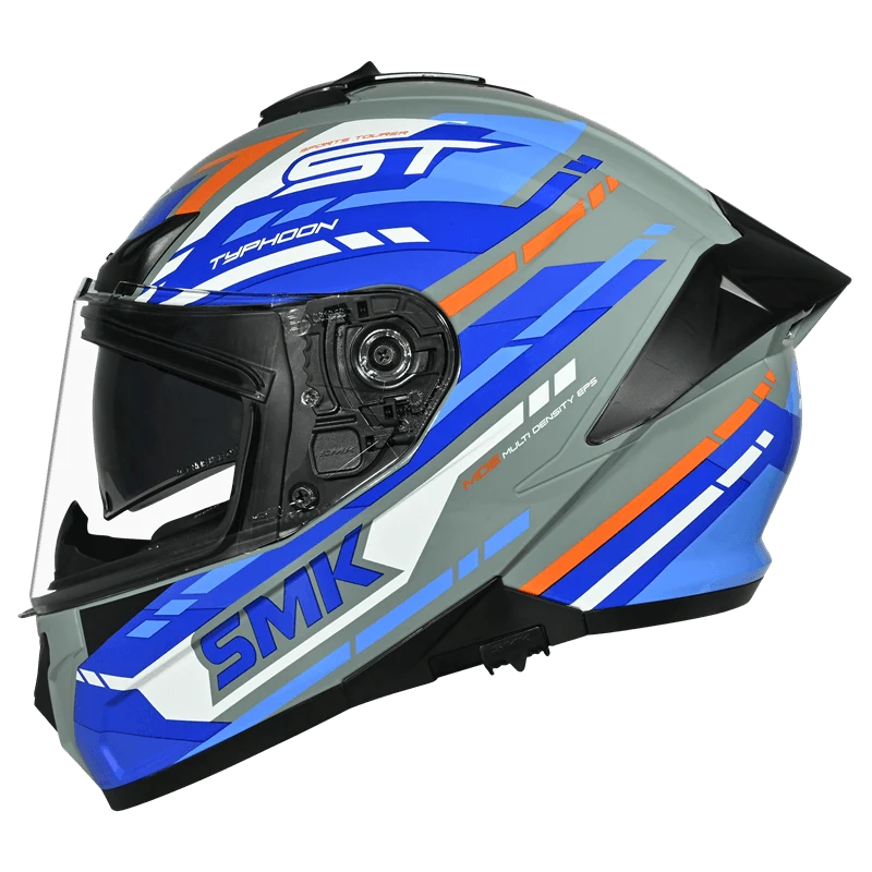SMK Typhoon Sports Tourer Blue & White Helmet GL651