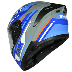 SMK Typhoon Sports Tourer Blue & White Helmet GL651