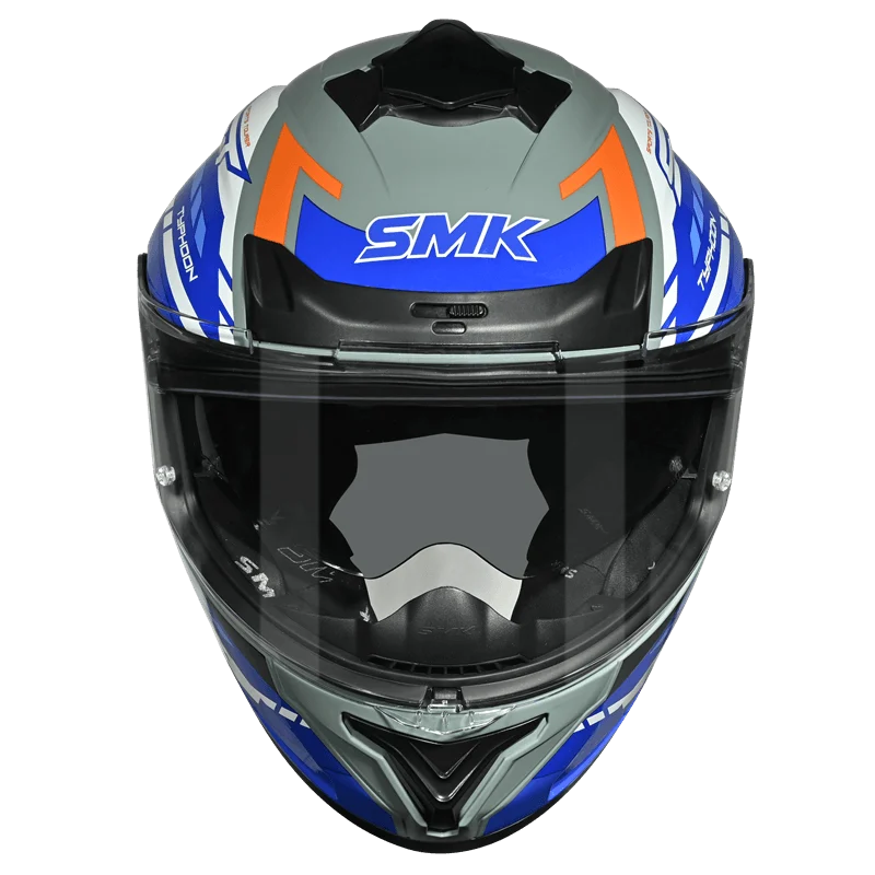 SMK Typhoon Sports Tourer Blue & White Helmet GL651