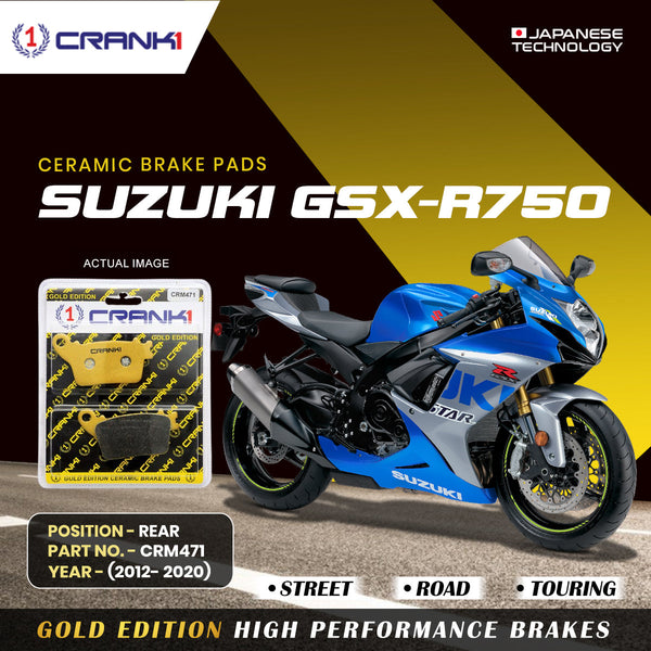 Ceramic Brake Pads For Suzuki GSX-R750 (2012-2020) - Rear - CRM471 - 1 Set