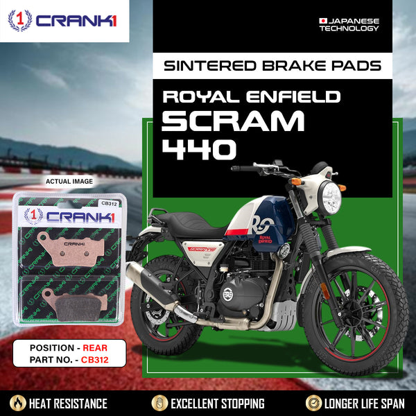 Sintered Brake Pads For Royal Enfield Scram 440 - Rear - CB312 - 1 Set