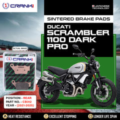 Sintered Brake Pads For Ducati Scrambler 1100 Dark Pro (2021-2025) - Rear - CB312 - 1 Set