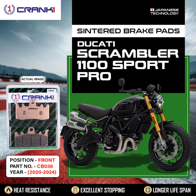 Sintered Brake Pads For Ducati Scrambler 1100 Sport Pro (2020-2024) - Front - CB036 - 2 Sets