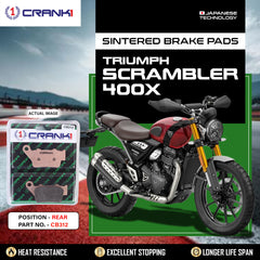 Sintered Brake Pads For Triumph Scrambler 400X - Rear - CB312 - 1 Set