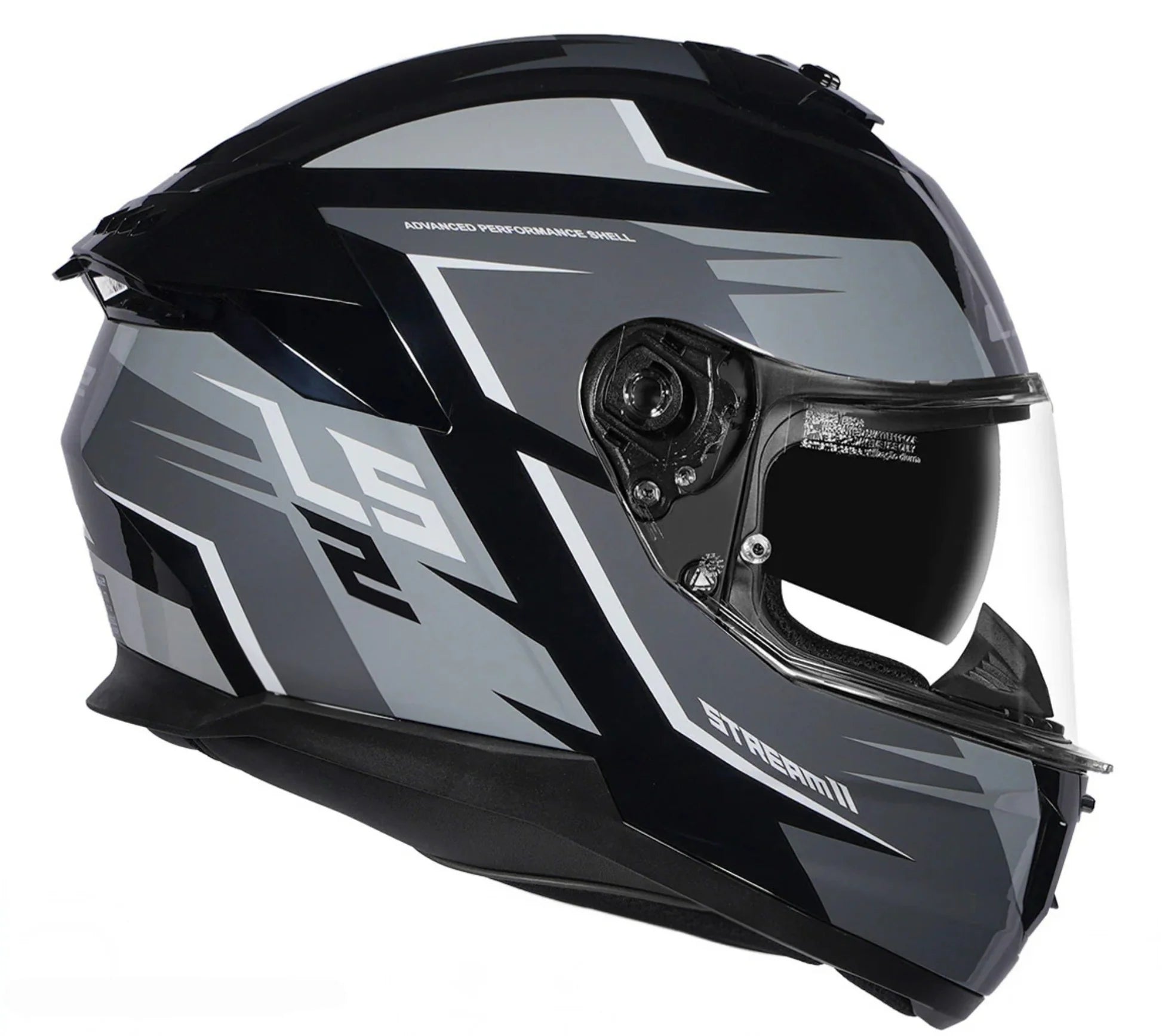 LS2 FF320 STREAM II METEOR HELMET Gloss Black Grey