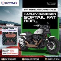 Sintered Brake Pads For Harley Davidson Softail Fat Bob (2018 Onwards) - Rear - CB017 - 1 Set