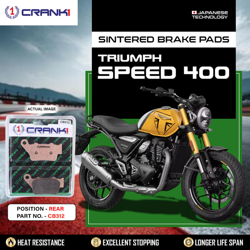Sintered Brake Pads For Triumph Speed 400 - Rear - CB312 - 1 Set