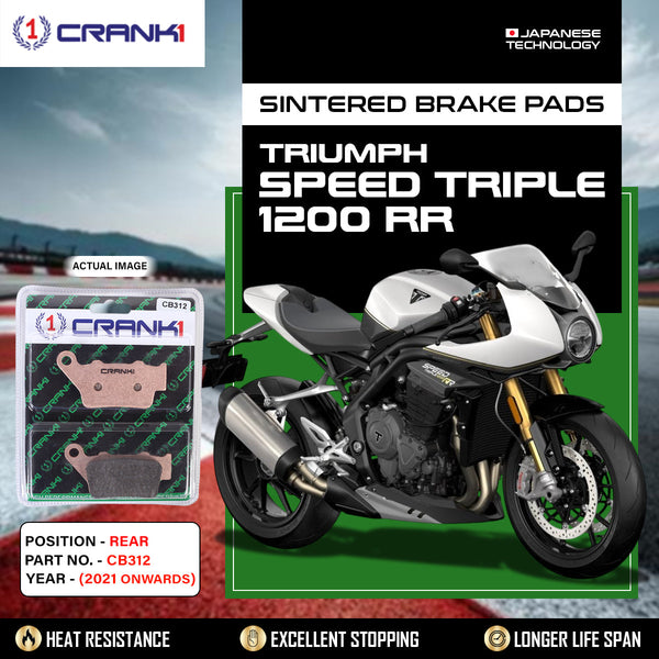 Sintered Brake Pads For Triumph Speed Triple 1200 RR	(2021 Onwards) - Rear - CB312 - 1 Set