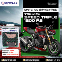 Sintered Brake Pads For Triumph Speed Triple 1200 RS (2021 Onwards) - Rear -CB312 - 1 Set