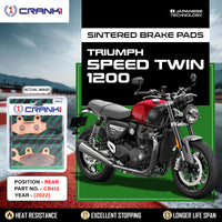 Sintered Brake Pads For Triumph Speed Twin 1200 (2022) - Rear - CB412 - 1 Set