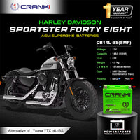 Battery For Harley Davidson Sportster Forty Eight (2012-2025) - CB14L-BS - Factory Activated